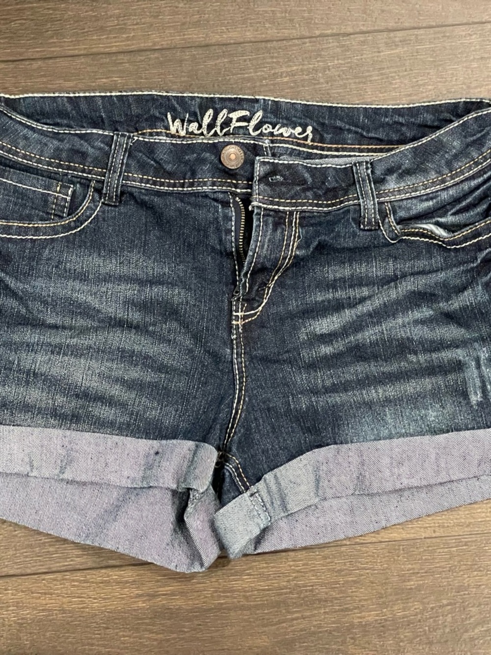 Wallflower Indigo Rolled Hem Denim Shorts